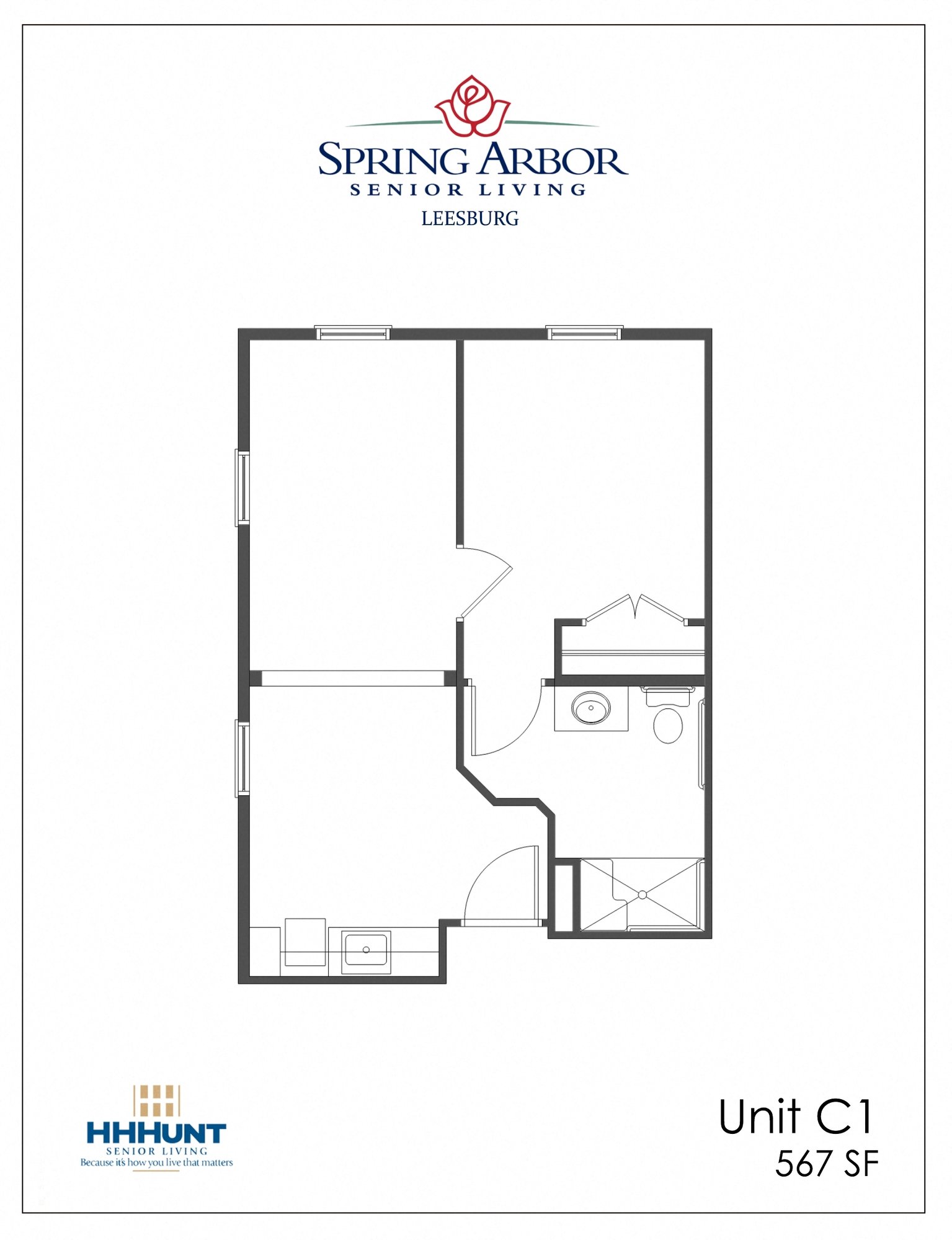 One Bedroom- Unit C1 One Bedroom- Unit C1