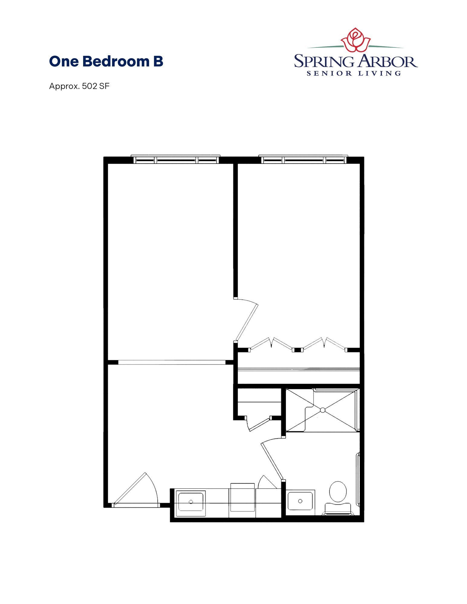 Spring Arbor_Floor Plans_Salisbury_One Bedroom B Spring Arbor_Floor Plans_Salisbury_One Bedroom B