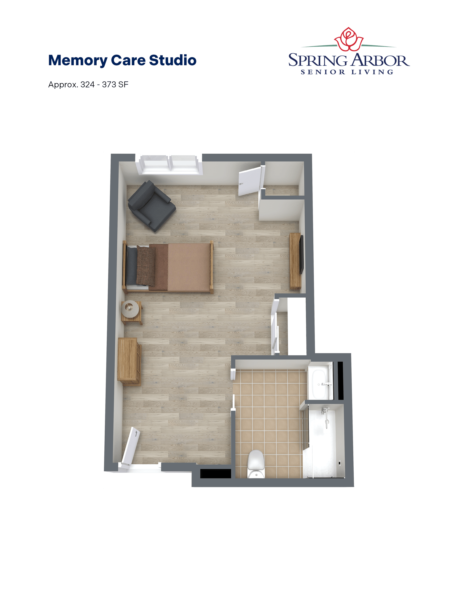 Spring Arbor_Floor Plans_White Springs_Memory Care Studio Spring Arbor_Floor Plans_White Springs_Memory Care Studio