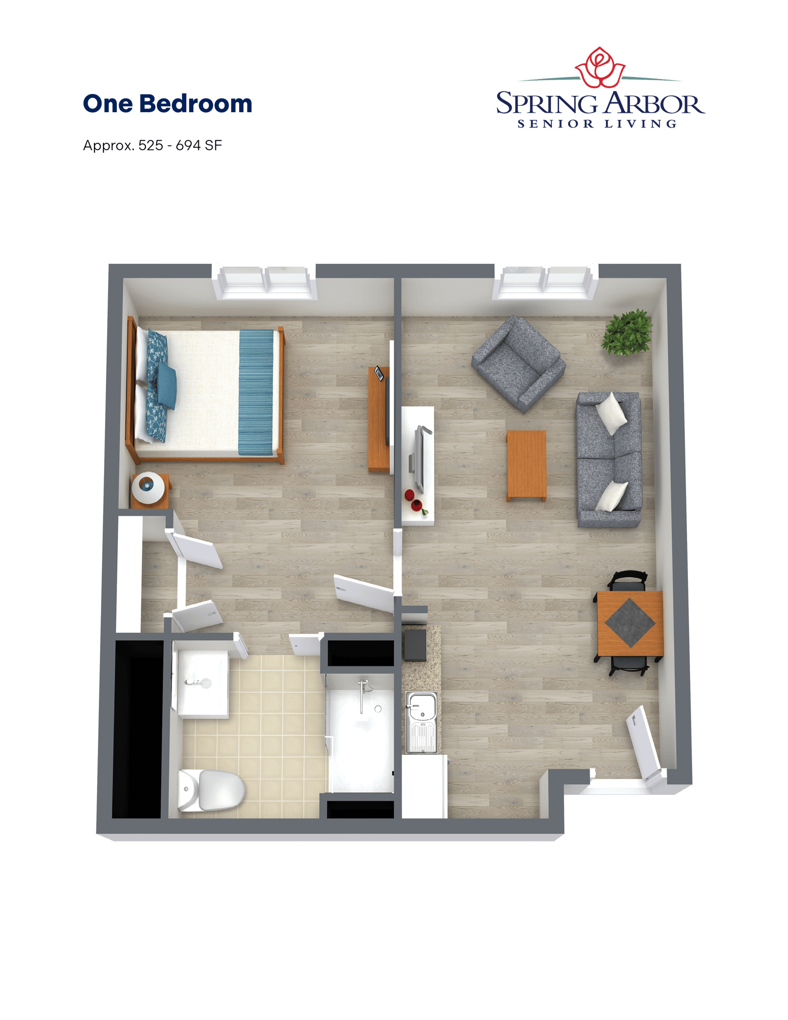 Spring Arbor_Floor Plans_White Springs_One Bedroom Spring Arbor_Floor Plans_White Springs_One Bedroom