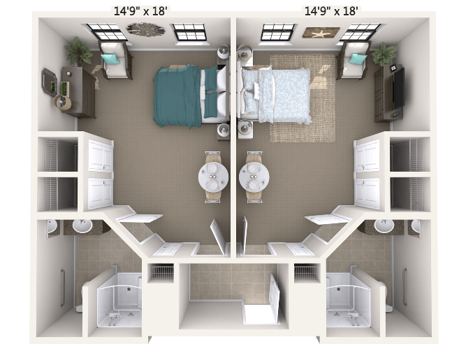 Duet Companion Suite 2 Bedroom Apartment Floor Plan