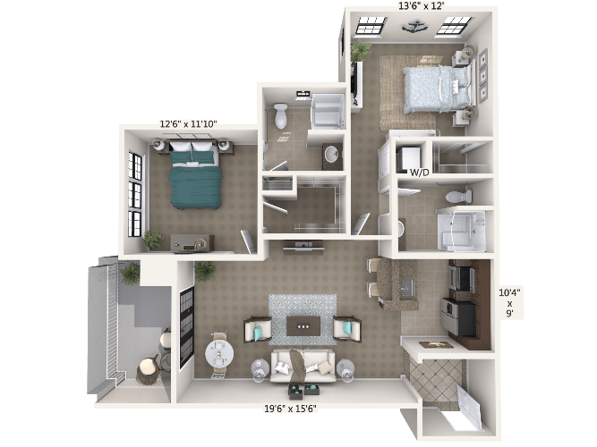 Symphony 2 Bedroom Apartment Floor Plan