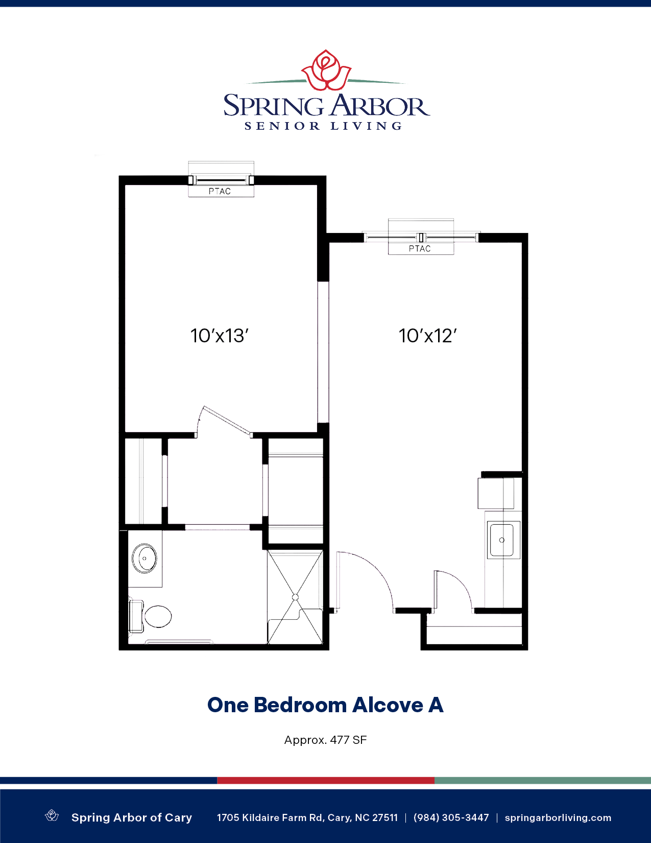 Spring Arbor_One Bedroom Alcove A_Cary