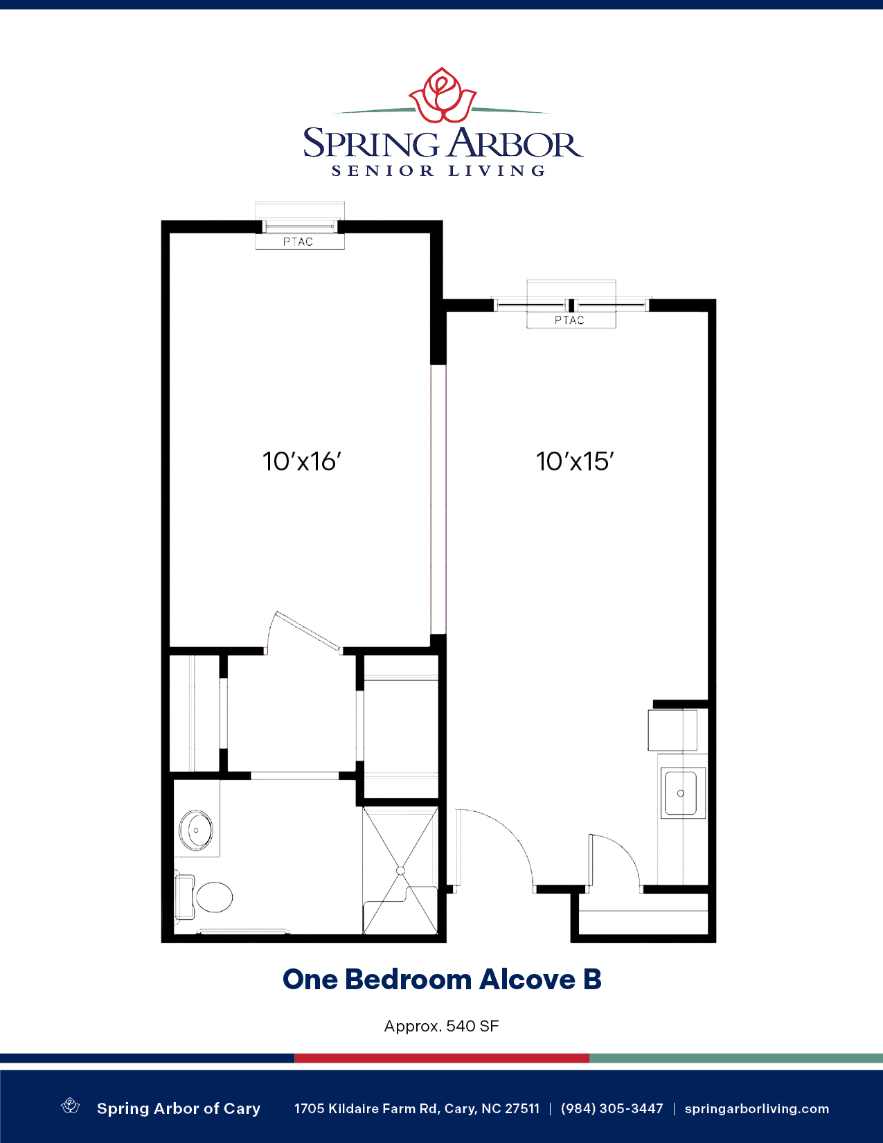 Spring Arbor_One Bedroom Alcove B_Cary