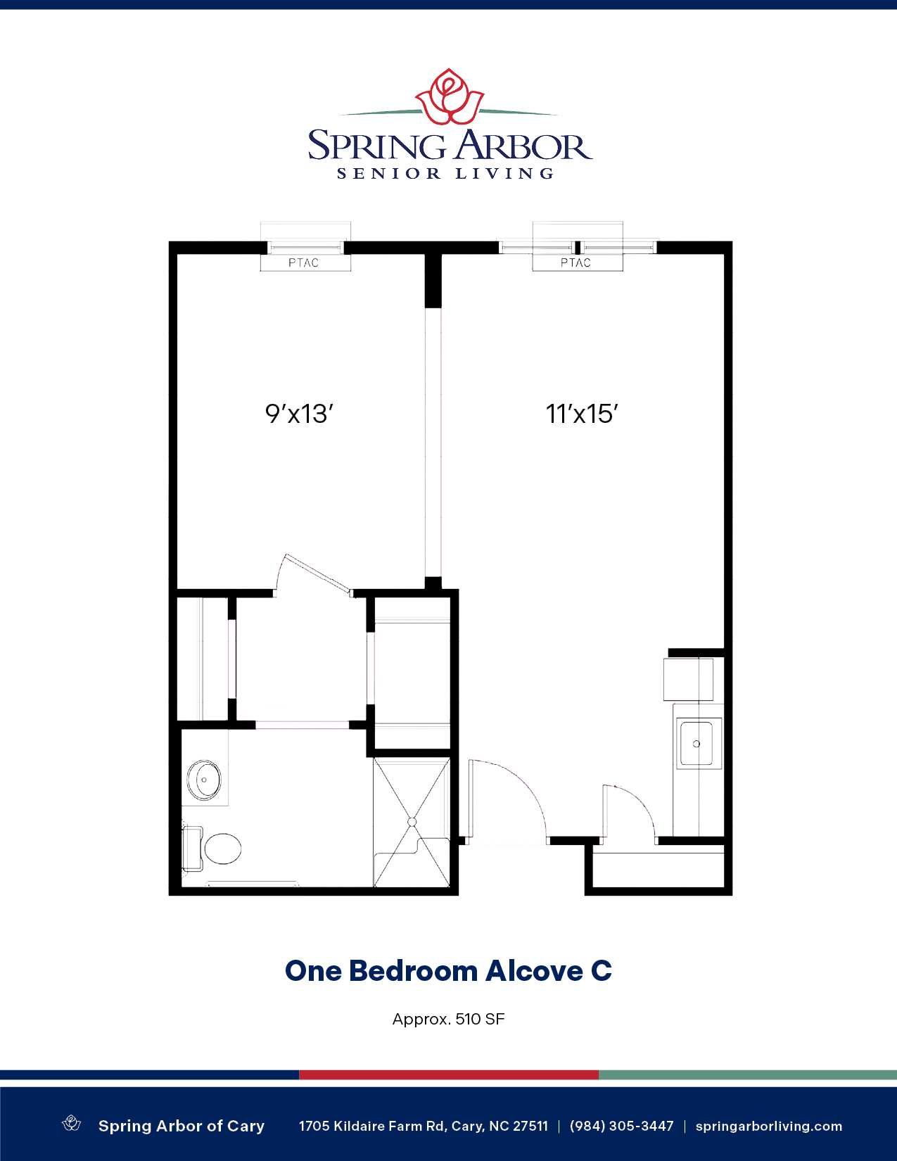 Spring Arbor_One Bedroom Alcove C_Cary