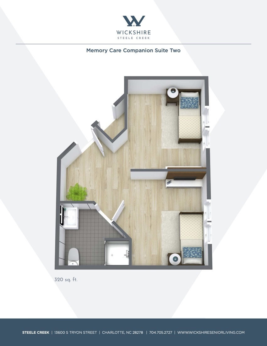 Wickshire Steele Creek, Memory Care Companion Suite Two